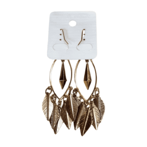 Gold-Plated Chandelier Drop Earrings, 7.5 cm Length, Cascading Spiral Disc Design with Fish Hook Closure e05