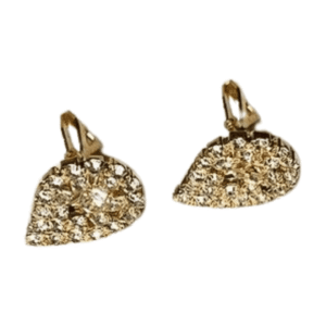 Jin na la Teardrop Crystal Stud Earrings, Gold-Plated Clip-On Design H1
