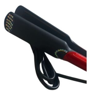 KEMEI Limited Edition Professional Hair Straightener, Black and Red, Multi-Temperature Settings KM-531