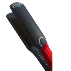 KEMEI Limited Edition Professional Hair Straightener, Black and Red, Multi-Temperature Settings KM-531