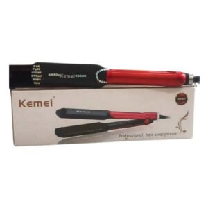 KEMEI Limited Edition Professional Hair Straightener, Black and Red, Multi-Temperature Settings KM-531