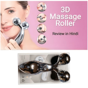 MAXTOP 3D Face and Body Massage Roller, Silver Chrome Finish, Multi-Purpose Beauty Tool for Face, Neck, Arms and Body