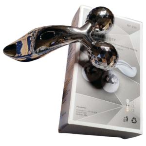 MAXTOP 3D Face and Body Massage Roller, Silver Chrome Finish, Multi-Purpose Beauty Tool for Face, Neck, Arms and Body