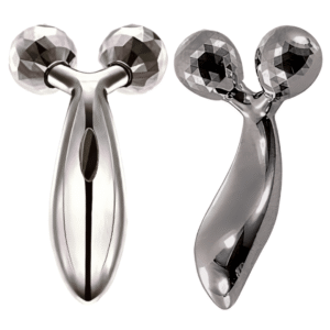 MAXTOP 3D Face and Body Massage Roller, Silver Chrome Finish, Multi-Purpose Beauty Tool for Face, Neck, Arms and Body