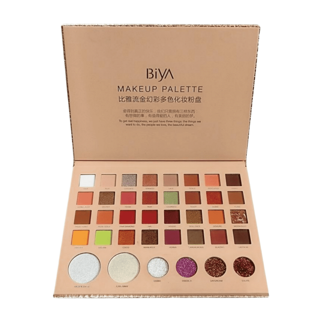 BIYA MAKEUP 38 COLOURS EYESHADOW AND HIGHLIGTER PALETTE. 01