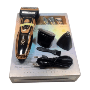 Geemy 3-in-1 Shaver & Trimmer Set GM-595 | Rechargeable Electric Shaver, Beard Trimmer & Nose Hair Trimmer for Men | Grooming Kit