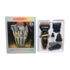 Geemy 3-in-1 Shaver & Trimmer Set GM-595 | Rechargeable Electric Shaver, Beard Trimmer & Nose Hair Trimmer for Men | Grooming Kit