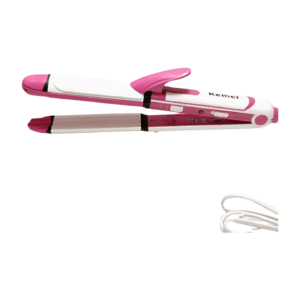 Kemei 1291 Professional 3-in-1 Ceramic Hair Straightener – Hair Straightening, Curling & Styling Tool for Salon & Home Use