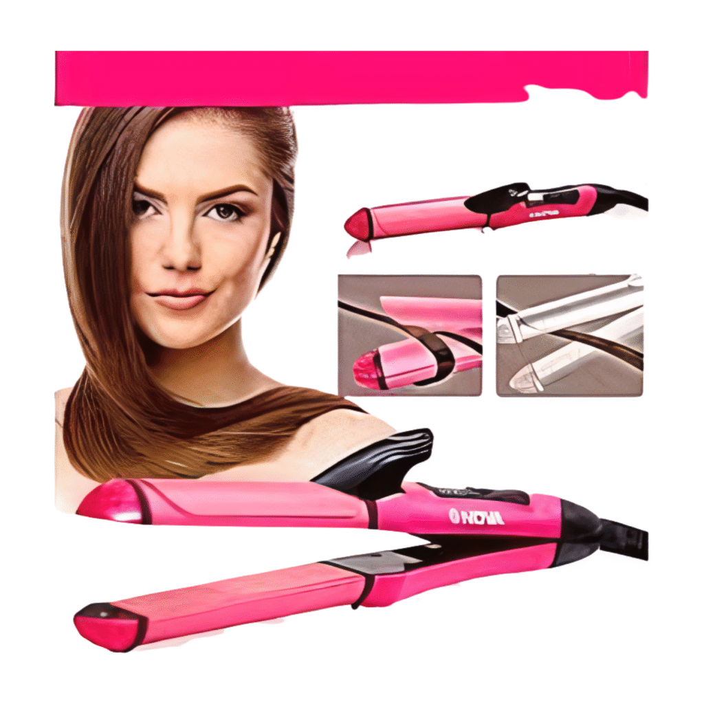 NOVA 2 in 1 Hair Straightener and Curler with Ceramic Plate. NV 2009