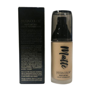 MATTE HUDA COLOR BEAUTY SOFT MIST LIQID FOUNDATION LONG LASTING MAKEUP CREAT A FOGGY MATTE FINISH NET 40G.