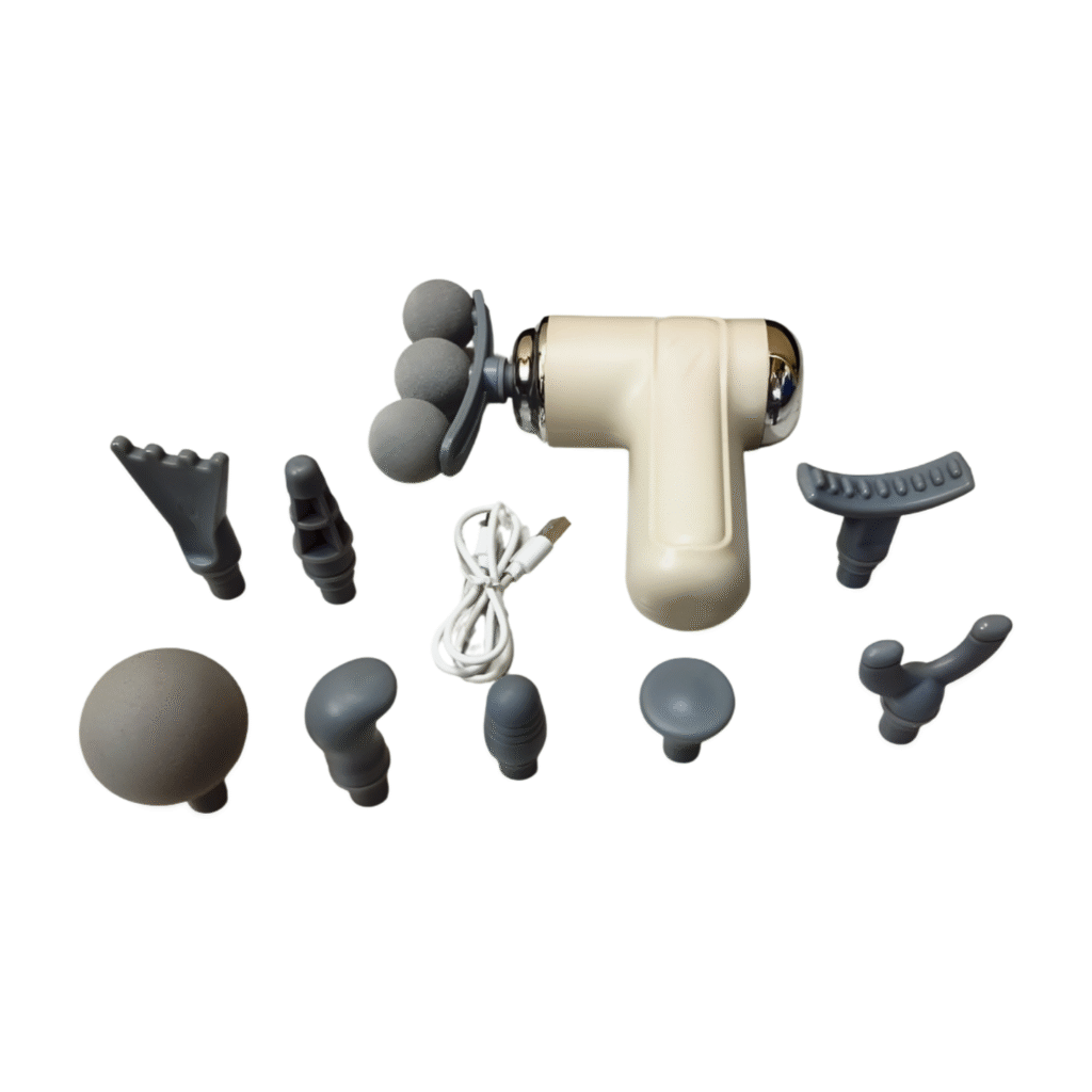 BLUEIDEA 9-in-1 Fascia Gun BLD-130 | Three-Head Percussion Massage Gun | 6-Speed Deep Tissue Body Relaxation Massager